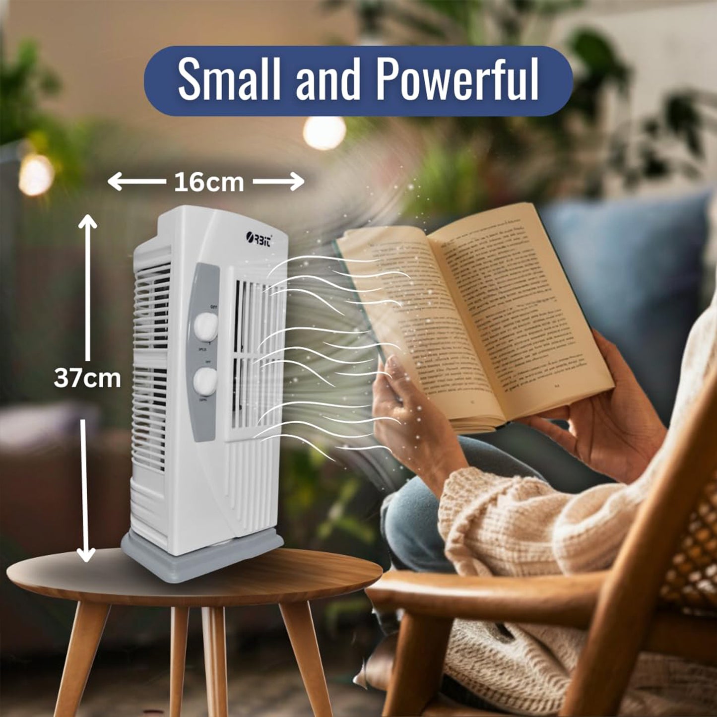 Orbit Micro Oscillating Tower Fan - Compact Cooling