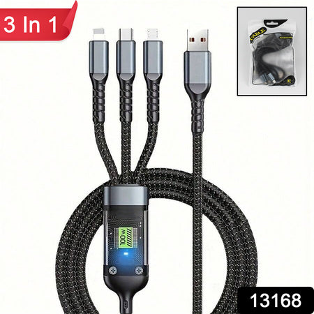 3-in-1 Super Fast Charging Cable 100w - LootFaat