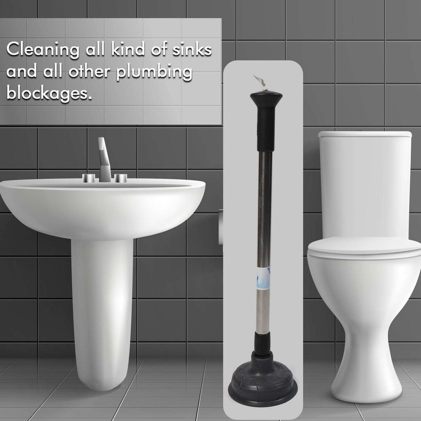 Drain Unblocker Cleaner Sink Plunger Cleaning Pump For Kitchen Sink Toilet Bathroomoilet_plunger_pump - LootFaat