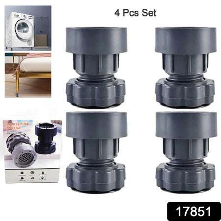 Plastic Washing Machine Vibration Feet Pad Adjustable Highly Non-slip Support Anti Vibration Pads Walk Pads Shock Absorber Noise Cancelling Furniture Lifting Base (4 Pcs Set) - LootFaat