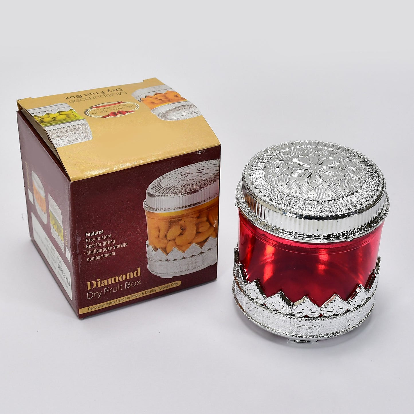 Diamond Design Dryfruit Storage Container Or Storage Box - LootFaat