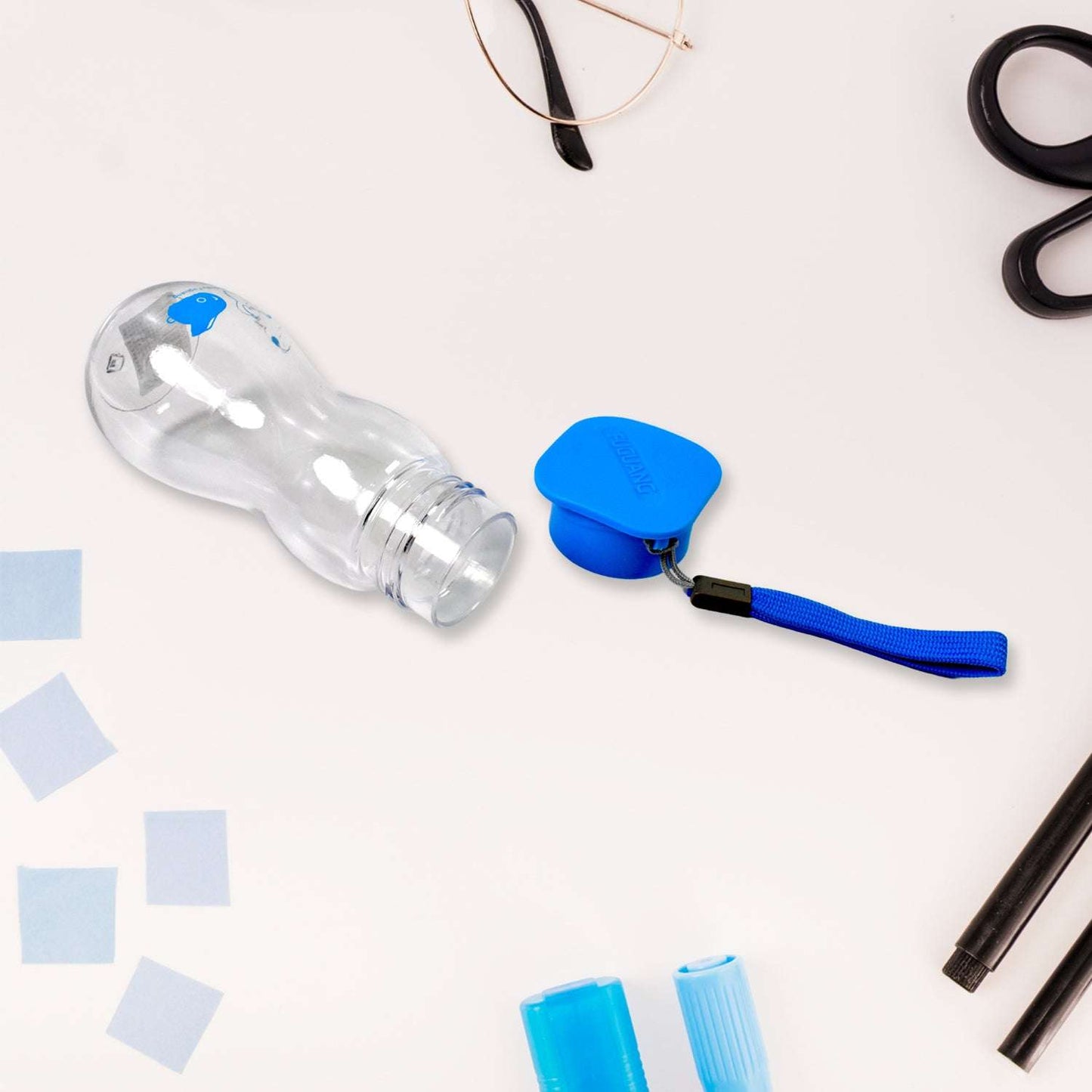 Transparent Travel Portable Water Bottle With Carry Straps (280 Ml 1 Pc) - LootFaat