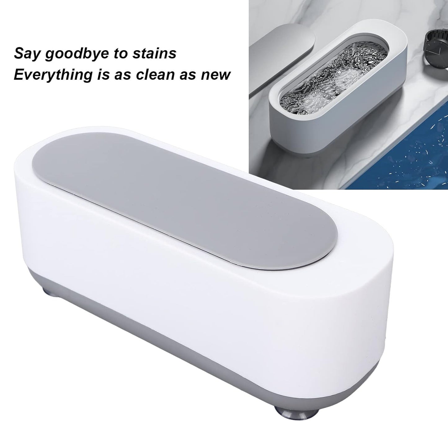 Ultrasonic Jewllery Cleaner Ultrasonic Cleaning Machine Portable Jewellery Cleaning Mchine For Jewellery Ring Silver Retainer Glasses Watches Coins High Frequency Vibration Machine (Battery Not Included) - LootFaat