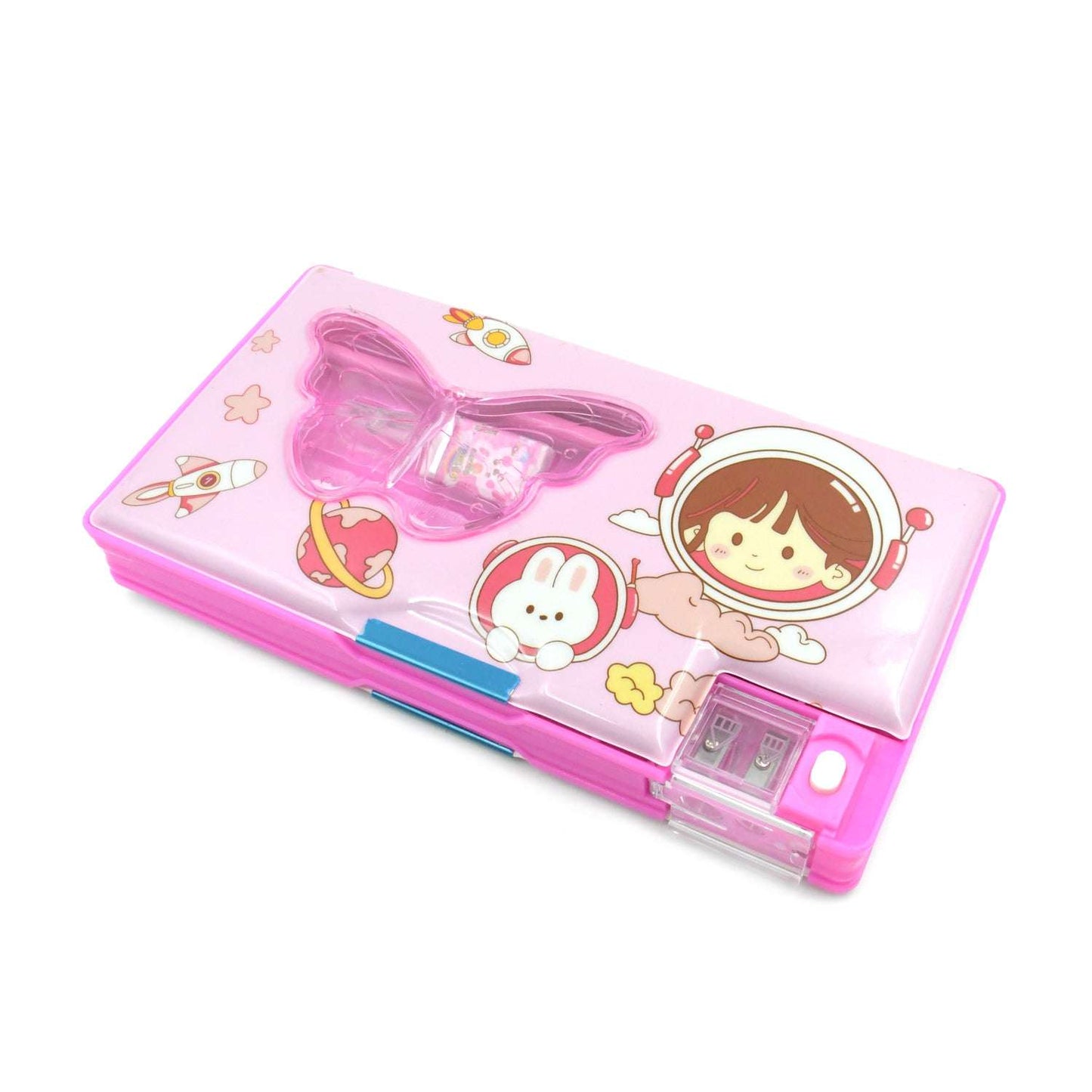 Printed Pencil Case For Kidsmulti Compartment Compass Pencil Box With Sharpener Eraser Pencil Scale School Supplies Pencil Compass Boxstationery Case (Pack Of 1) - LootFaat