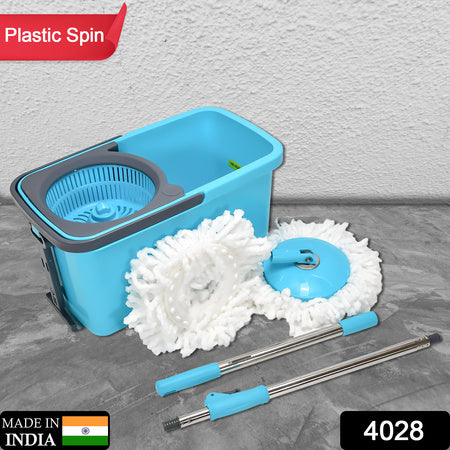 Quick Spin Mop Plastic Spin Bucket Floor Cleaning Easy Wheels Big Bucket Floor Cleaning Mop With Bucket - LootFaat