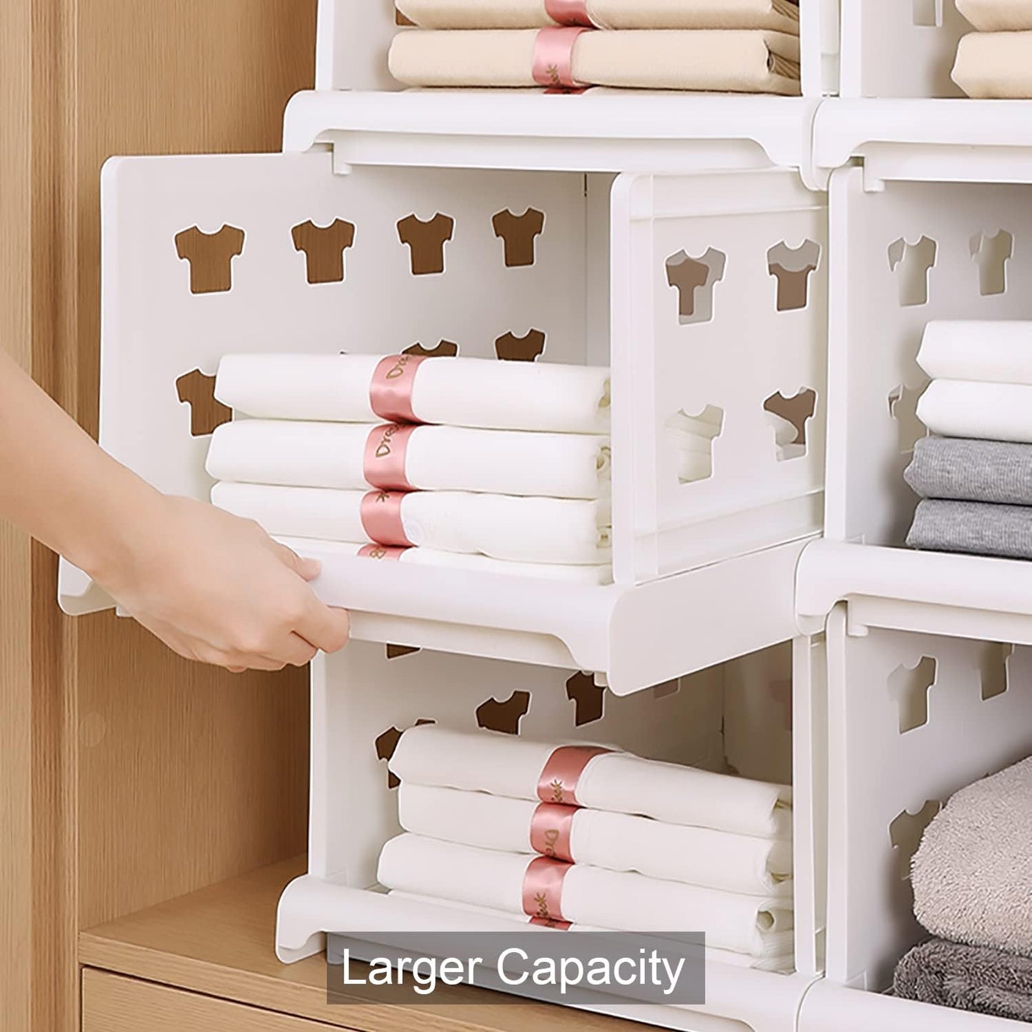 3 Layer Stackable Multifunctional Storagefor Clothes Foldable Drawer Shelf Basket Utility Cart Rack Storage Organizer Cart For Kitchen Pantry Closet Bedroom Bathroom Laundry(3 Layer 1 Pc) - LootFaat
