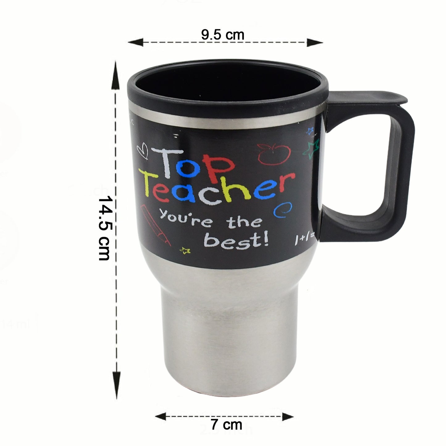Stainless Steel Vacuum Glass Insulated Glass Coffee Cups Double Walled Travel Mug Car Coffee Mug (With Lid Handle) - LootFaat