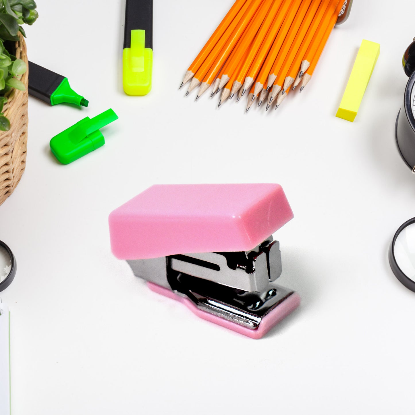 Mini Office Stationery Set Including Stapler Scissors Paper Clips Tape Dispenser Transparent Tape And Staples - LootFaat