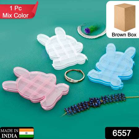 Transparent Cartoon Bear Clear Plastic Storage Box Jewelry Box Jewelry Organizer Holder Cabinets For Small Objects (1 Pc) - LootFaat