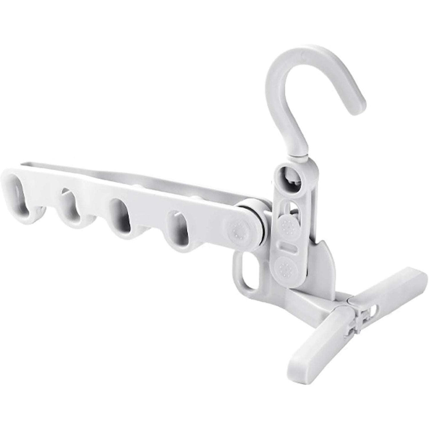 5holes Foldable Clothes Hanger Travel Clothes Hanger Multifunctional Clothes Hanger Space-saving Wall Holder Clothes Rack Robust Clothes Hanger For Travel Indoors. - LootFaat