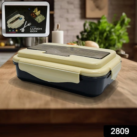 Lunch Box Flex Lock Plastic Liner Lunch Container Portable Tableware Set For Kid Adult Student Children Keep Food Warm - LootFaat
