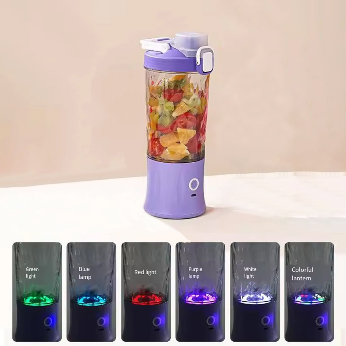 Eletric Crusher Juicer With Multicolor Light 8 Blades (600 Ml Multicolor) - LootFaat
