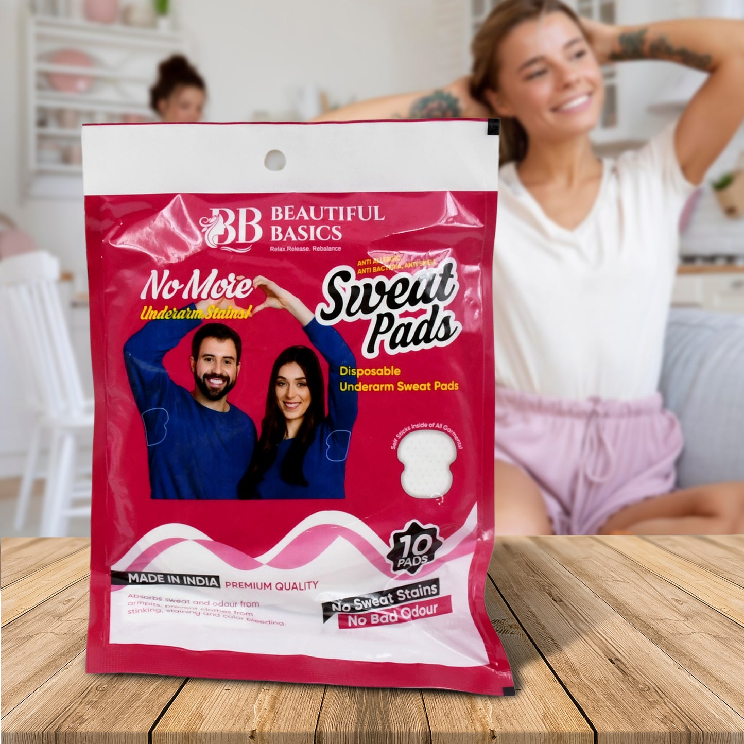 Underarms Sweat Pads Disposable Highly Absorbent Pads Cotton Anti-allergic Anti Bacteria Anti Smell Underarm Perspiration Pad For Men And Women (Pack Of 10) - LootFaat