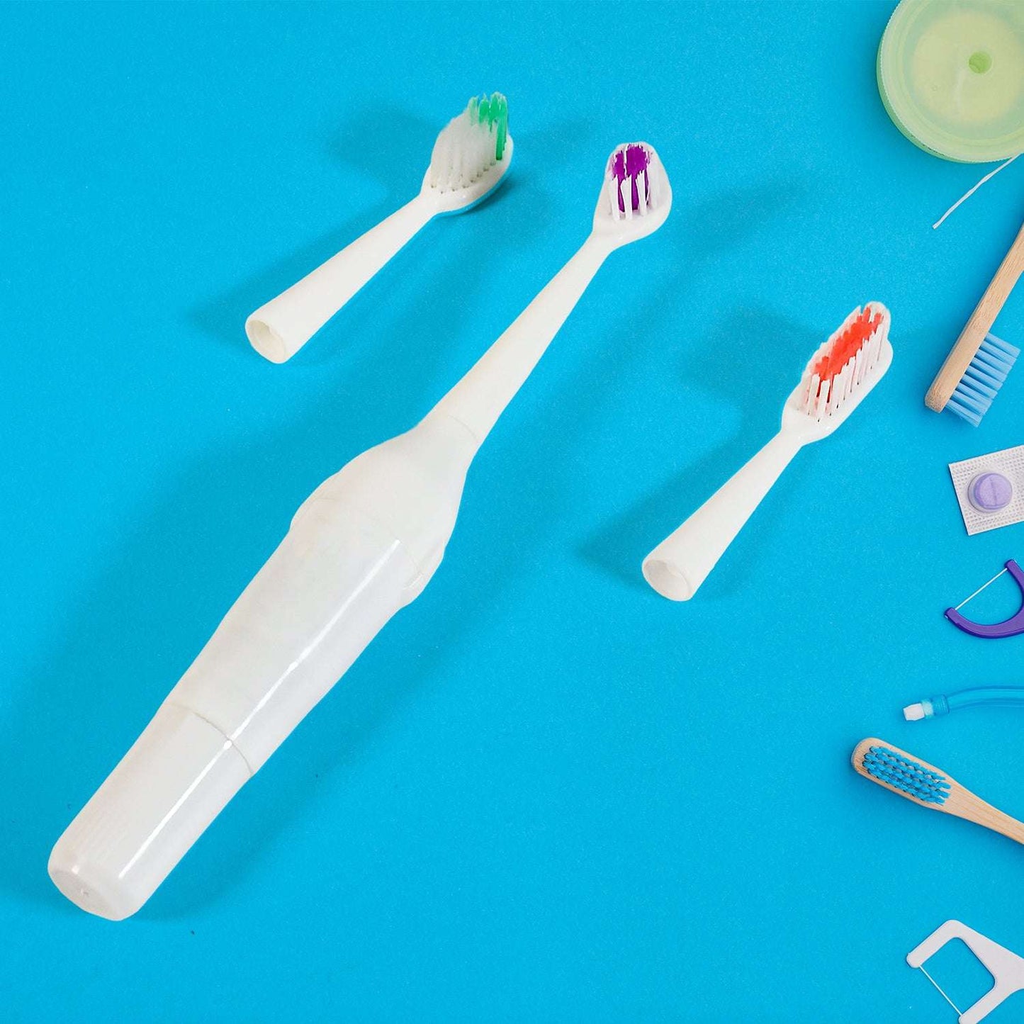 Electric Toothbrush For Adults And Teens Electric Toothbrush Battery Operated Deep Cleansing Toothbrush With Extra Brush Heads (Battery Not Included) - LootFaat
