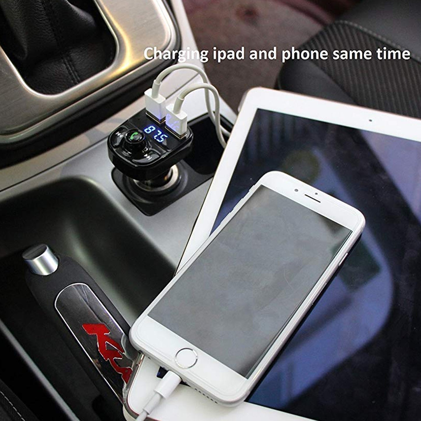 Car-x8 Bluetooth Fm Transmitter Kit For Hands-free Call Receiver Music Player Call Receiver Fast Mobile Charger Ports For All Smartphoneswith 3.1a Quick Charge Dual Usb Car Charger - LootFaat