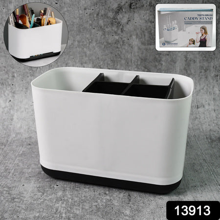 6 Compartment Multi Purpose Organizer Toothbrush Holder Stand Plastic Caddy (1 Pc) - LootFaat