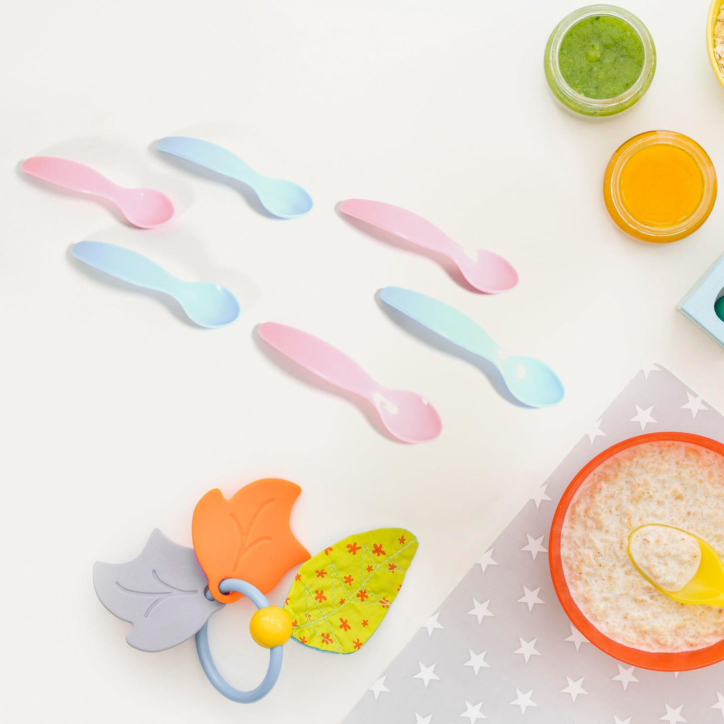 Kids Cute Food Grade Foods Feeding Training Silicone Baby Spoon (Set Of 6 Pcs) - LootFaat