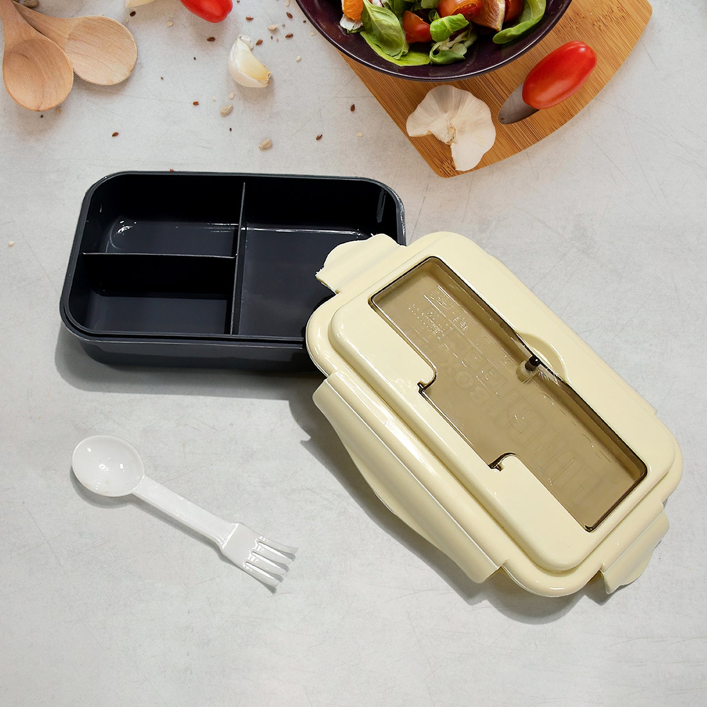 Lunch Box Flex Lock Plastic Liner Lunch Container Portable Tableware Set For Kid Adult Student Children Keep Food Warm - LootFaat