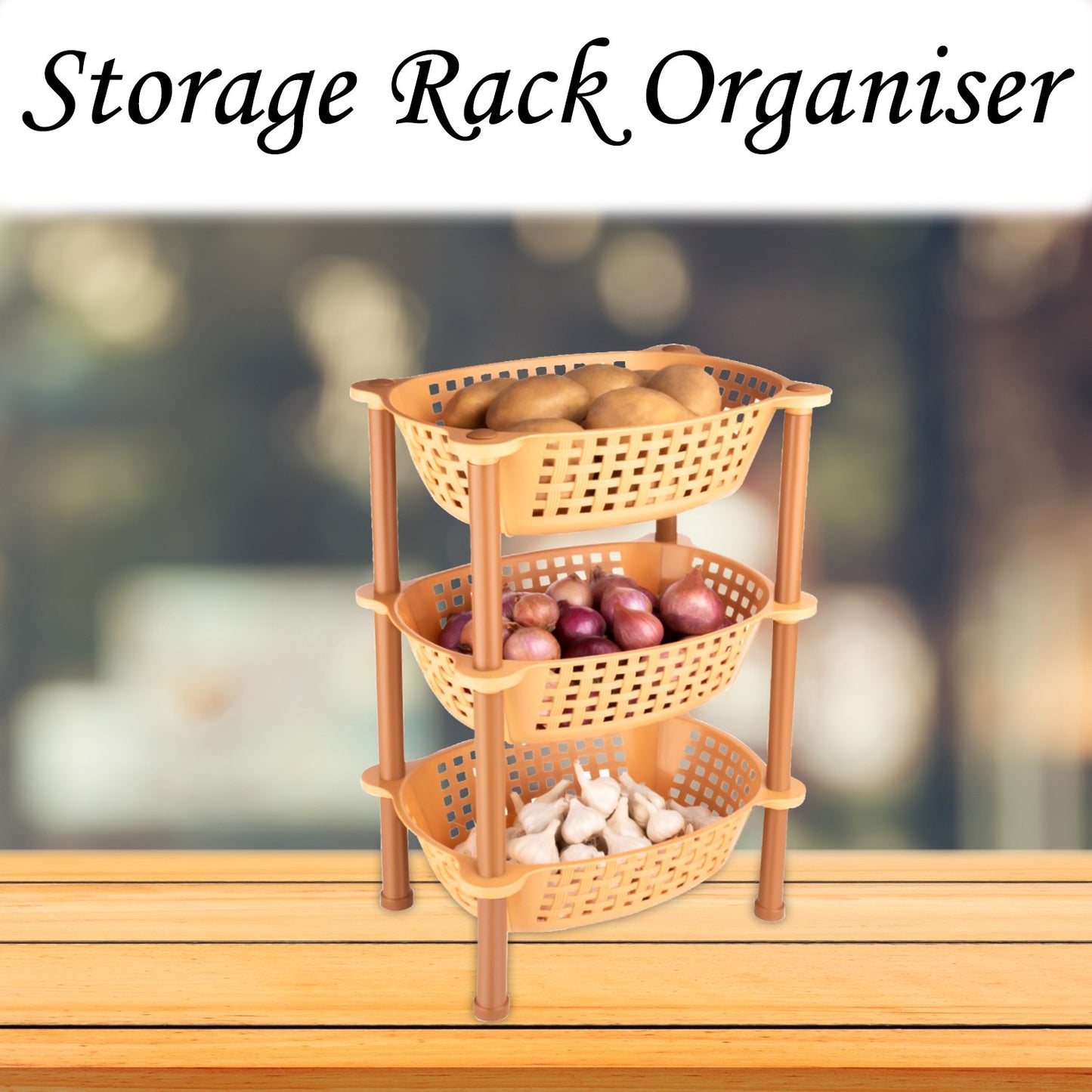 Multipurpose Plastic Storage Rack Organiser - 3 Pcs - LootFaat
