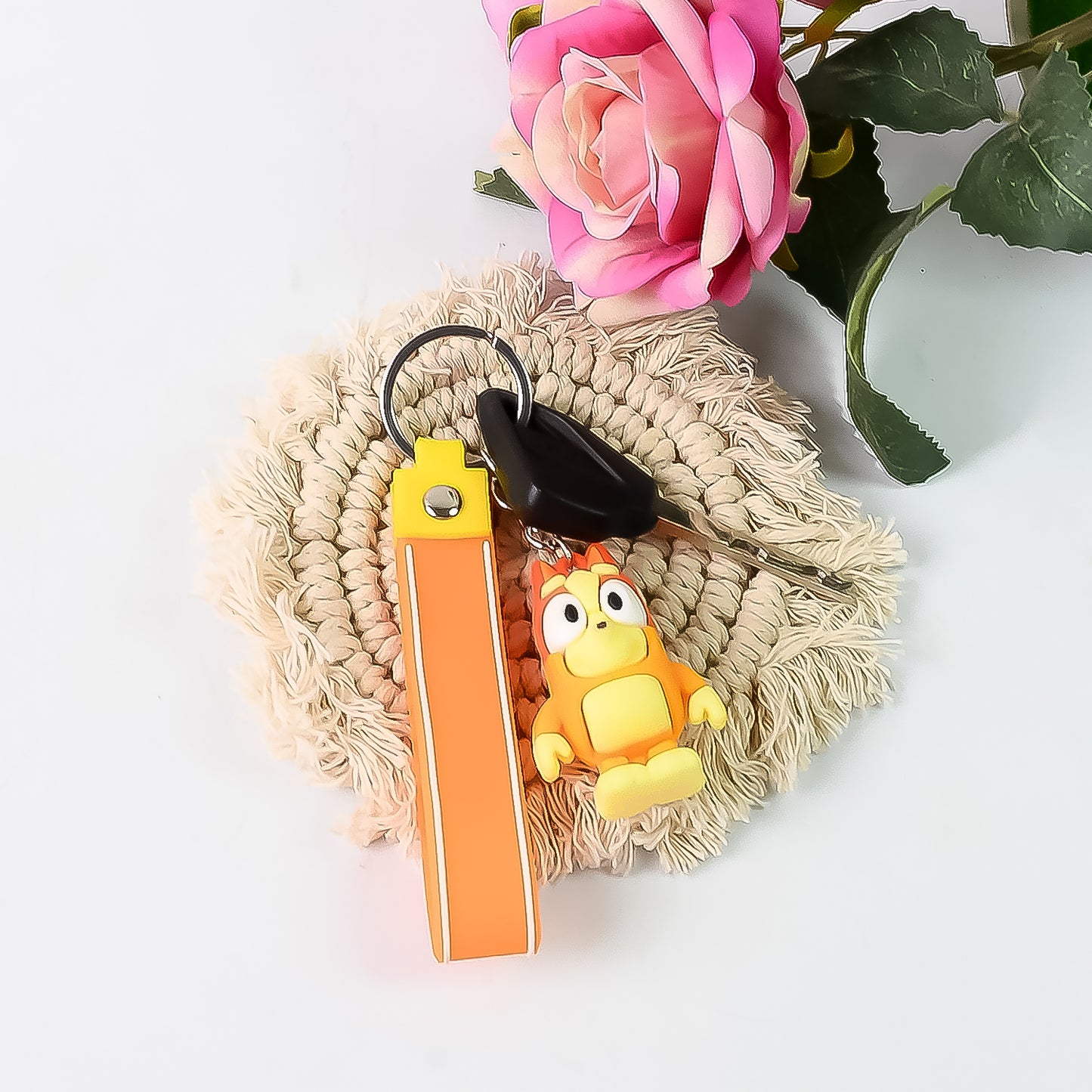 Cute Cartoon Silicone 3d Key Chain With Metal Hook Strap (Pack Of 1) - LootFaat