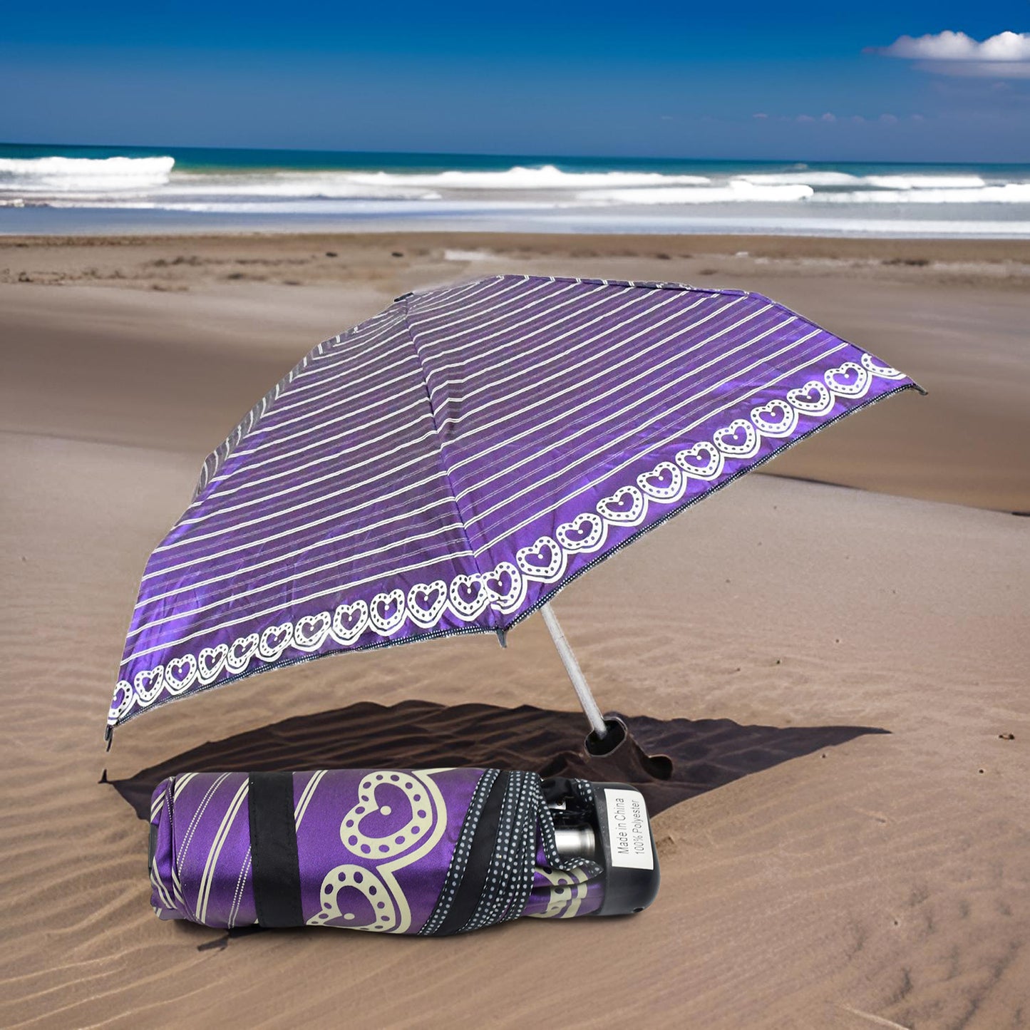 3-fold 5 Floor Sun Protective Solid Foldable Umbrella (1 Pc) - LootFaat