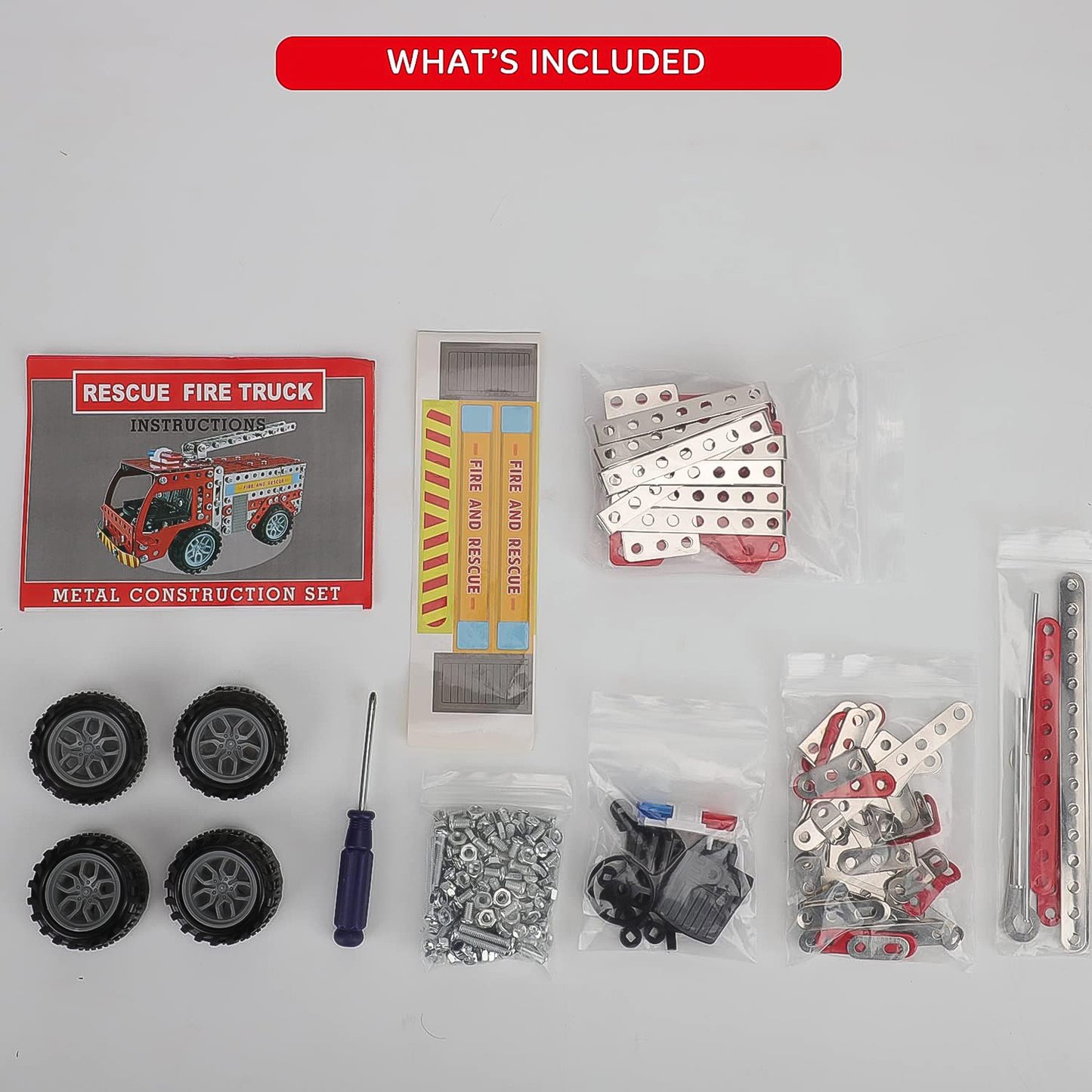 Metal Diy Fire Truck Building Blocks For Kids (Fire Truck 292pcs Of Truck Tool 1 Set) - LootFaat