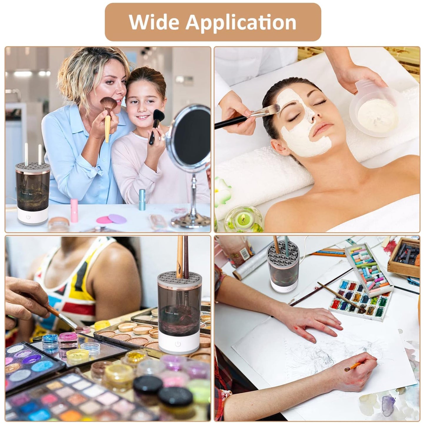 Automatic Makeup Brush Cleaner Fast Electric Brush Cleaner Hand Free Machine Super Clean Brush Washer Brushes Organizer Tool (1 Pc) - LootFaat
