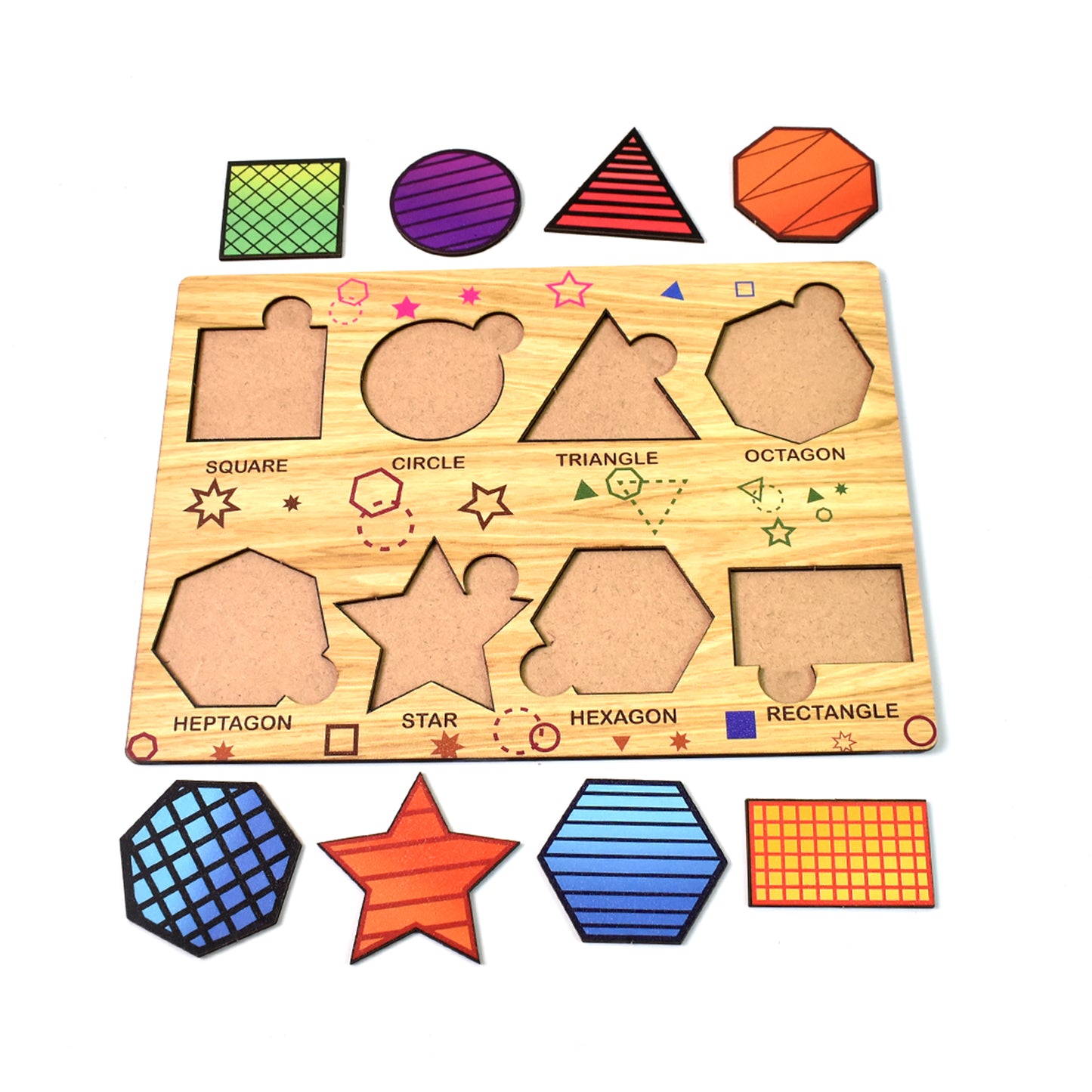 Wooden Triangles Puzzle Learning Educational Board (1 Set 2820 Cm) - LootFaat