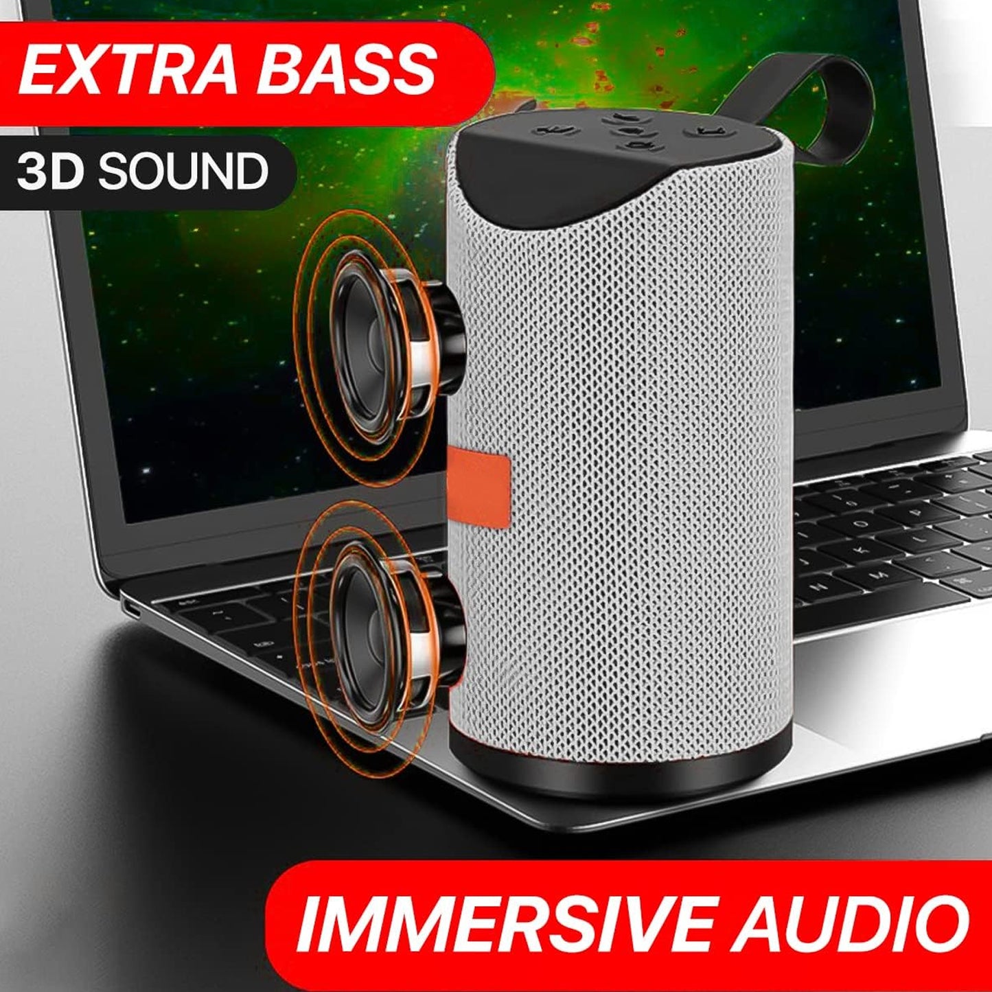 Portablerechargeable Waterproof Splashproof Wireless High Sound Bluetooth Speaker - LootFaat