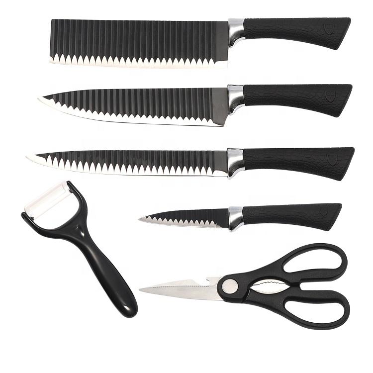 Stainless Steel Knife Set With Chef Peeler And Scissor (6 Pieces) - LootFaat