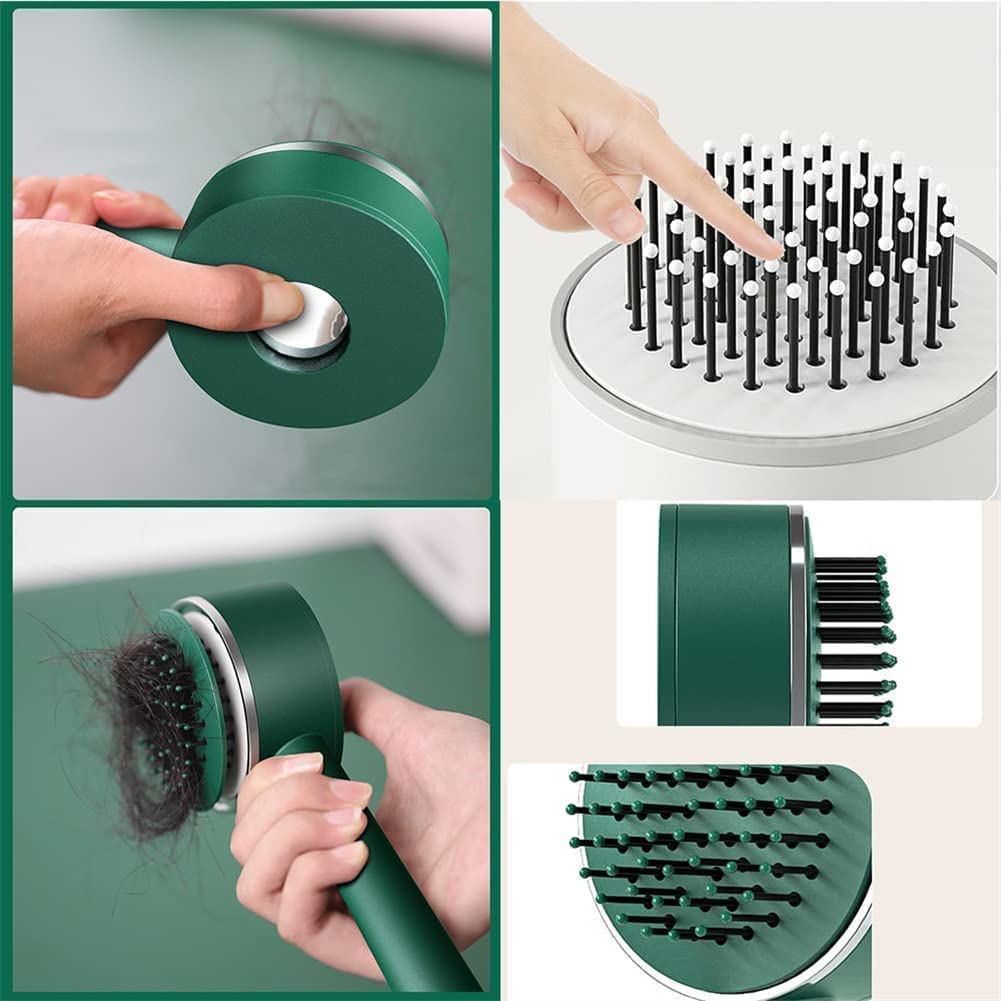 Air Cushion Massage Brush Airbag Massage Comb With Long Handle Self-cleaning Hair Brush Detangling Anti-static For All Hair - LootFaat