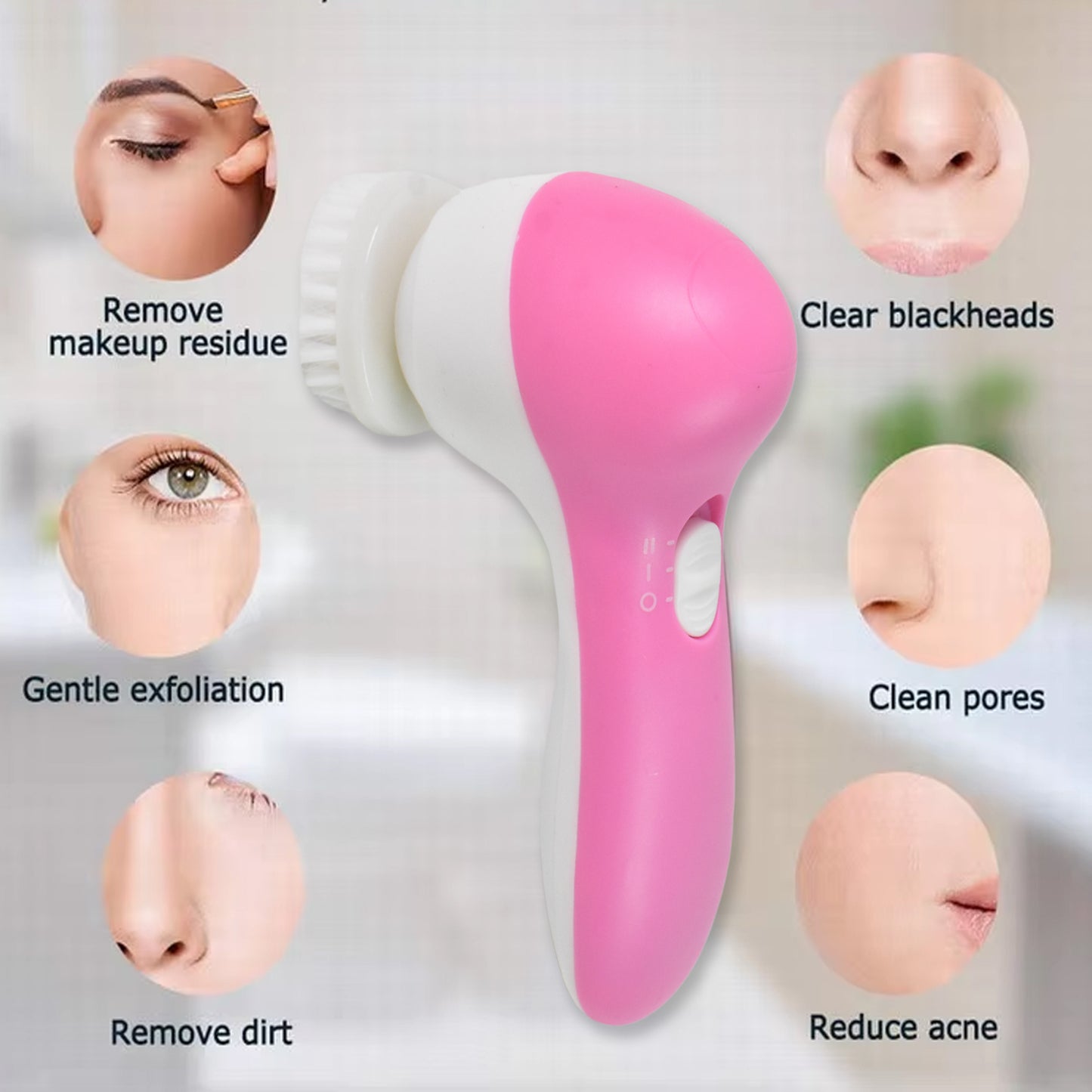 Facial Beauty Brush Face Massager (1 Pc With 2 Aa Battery Included) - LootFaat