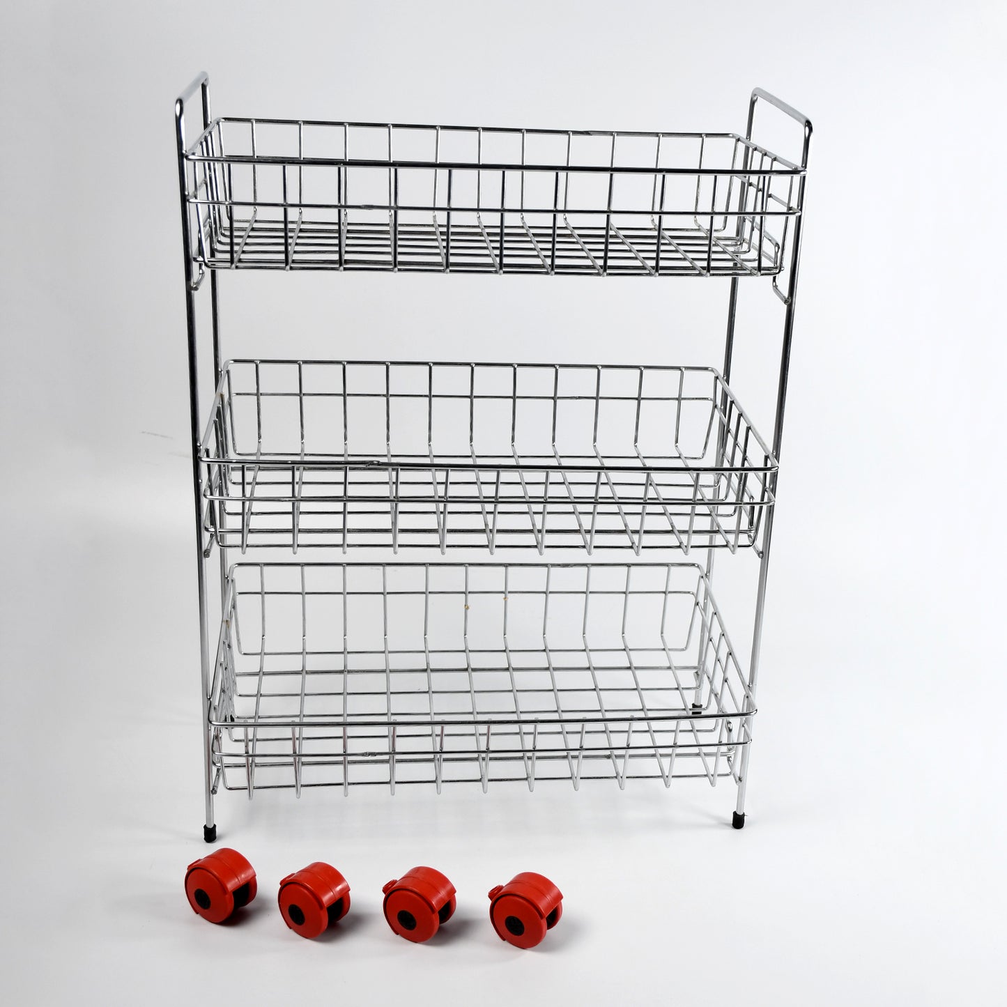 Stainless Steel Fruit Vegetable Stand Kitchen Trolley 3 Tier Kitchen Trolley Fruit Basket Vegetable Stand For Storage Onion Potato Rack For Kitchen Vegetable Rack For Kitchen - LootFaat