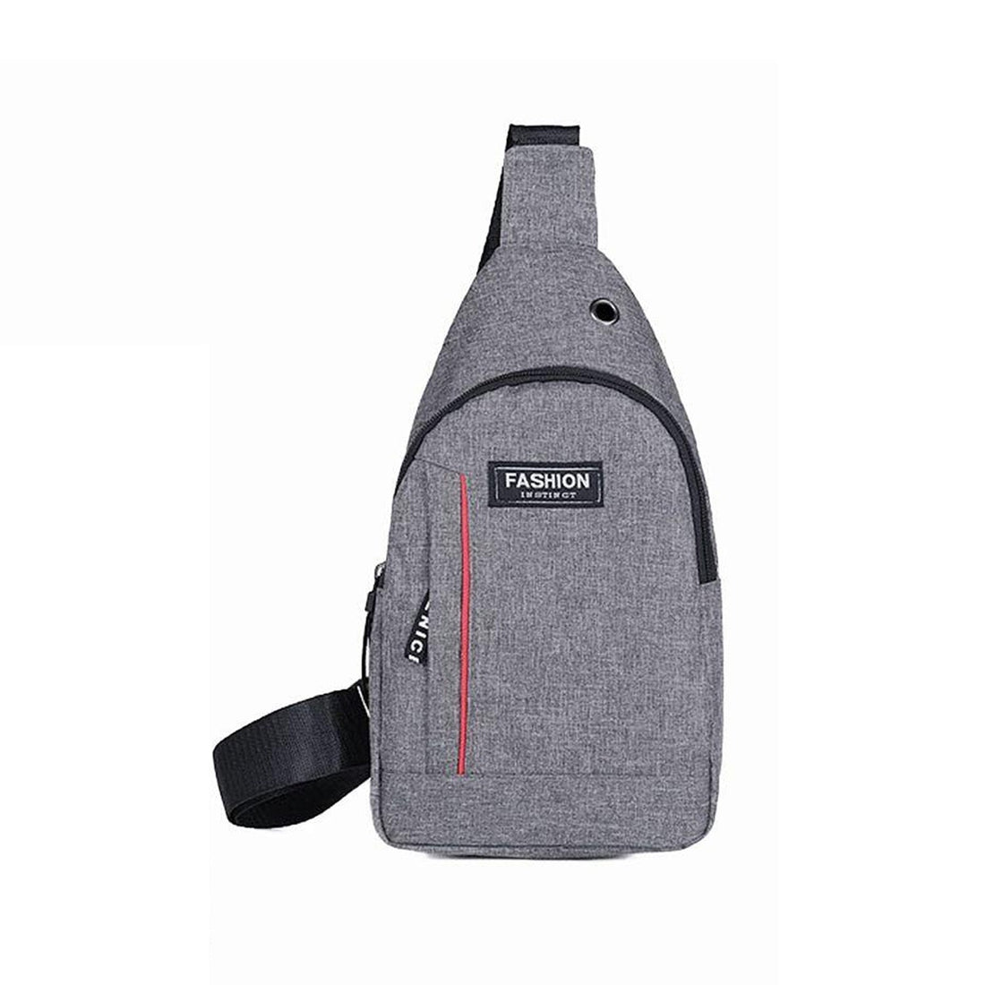Grey Waterproof Anti Theft Crossbody Fanny Pack Waist Bag Pu Leather Shoulder Bags Chest Men Casual Fashion Usb Charging Earphone Hook Sling Travel Messengers Bag - LootFaat
