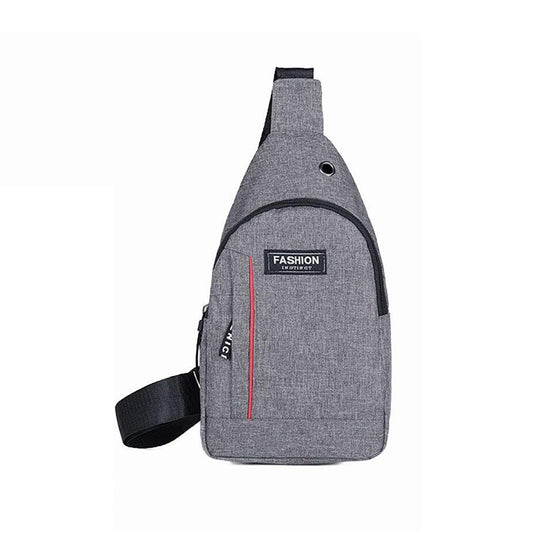 Grey Waterproof Anti Theft Crossbody Fanny Pack Waist Bag Pu Leather Shoulder Bags Chest Men Casual Fashion Usb Charging Earphone Hook Sling Travel Messengers Bag - LootFaat
