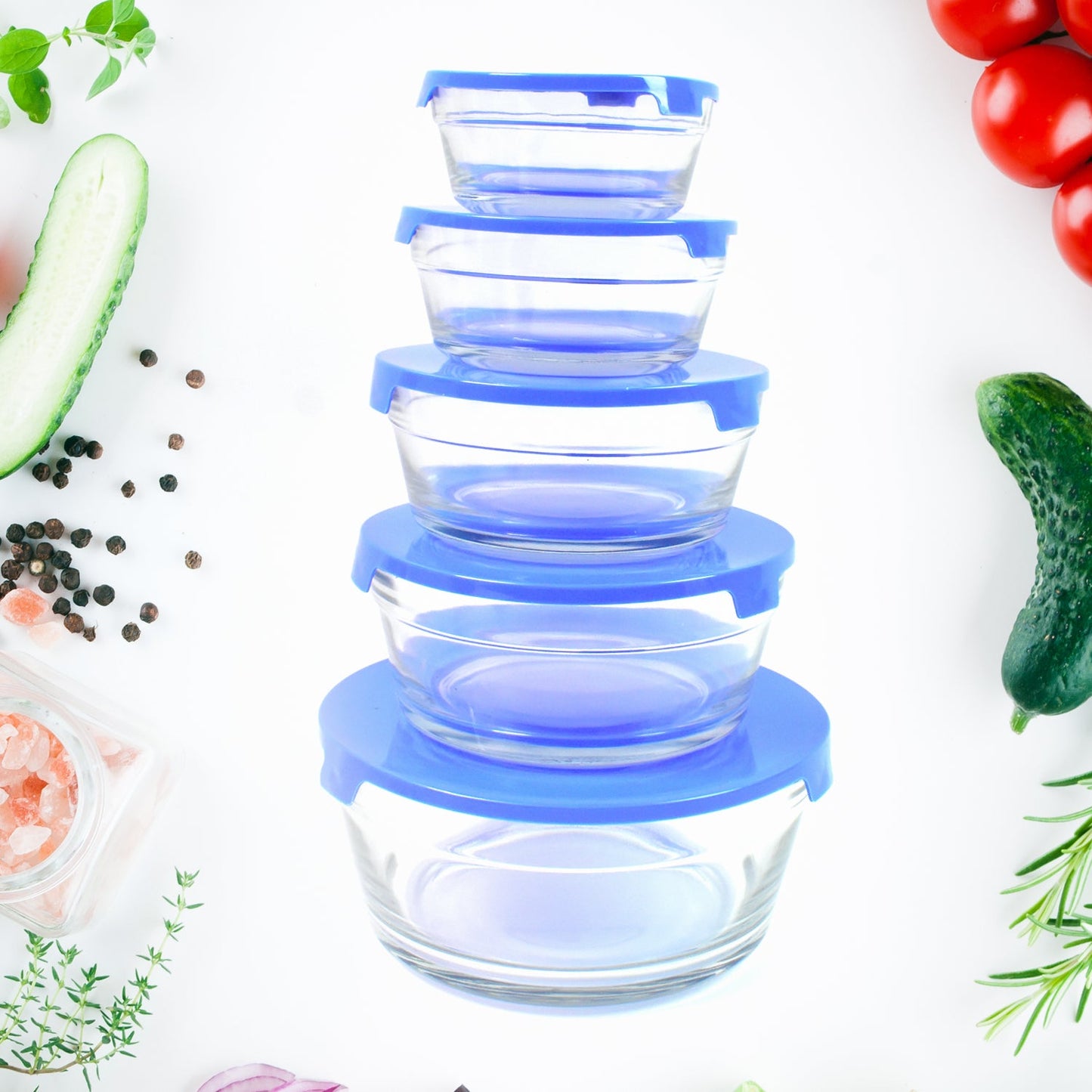 Premium Modern Glass Bowl Set Home - Stackable - Best Quality & Value