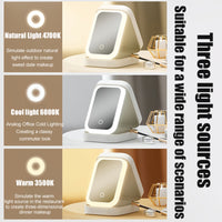 Portable LED Makeup Organizer with Dimmable Mirror – USB Rechargeable Travel Cosmetic Box