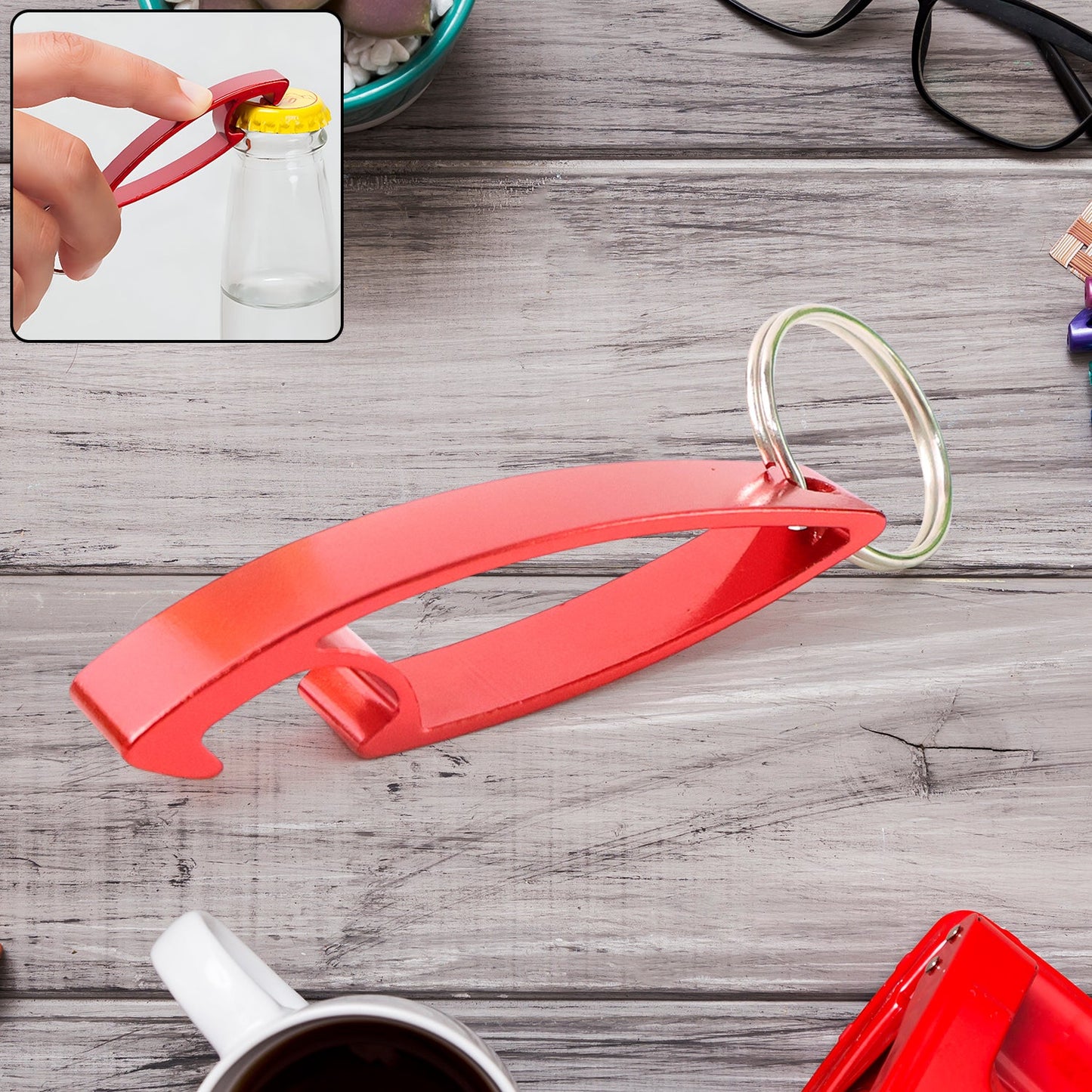2 in 1 Compact Metal Bottle Opener with Keyring (1 Pc) - Home Impro... - high-quality home improvement features