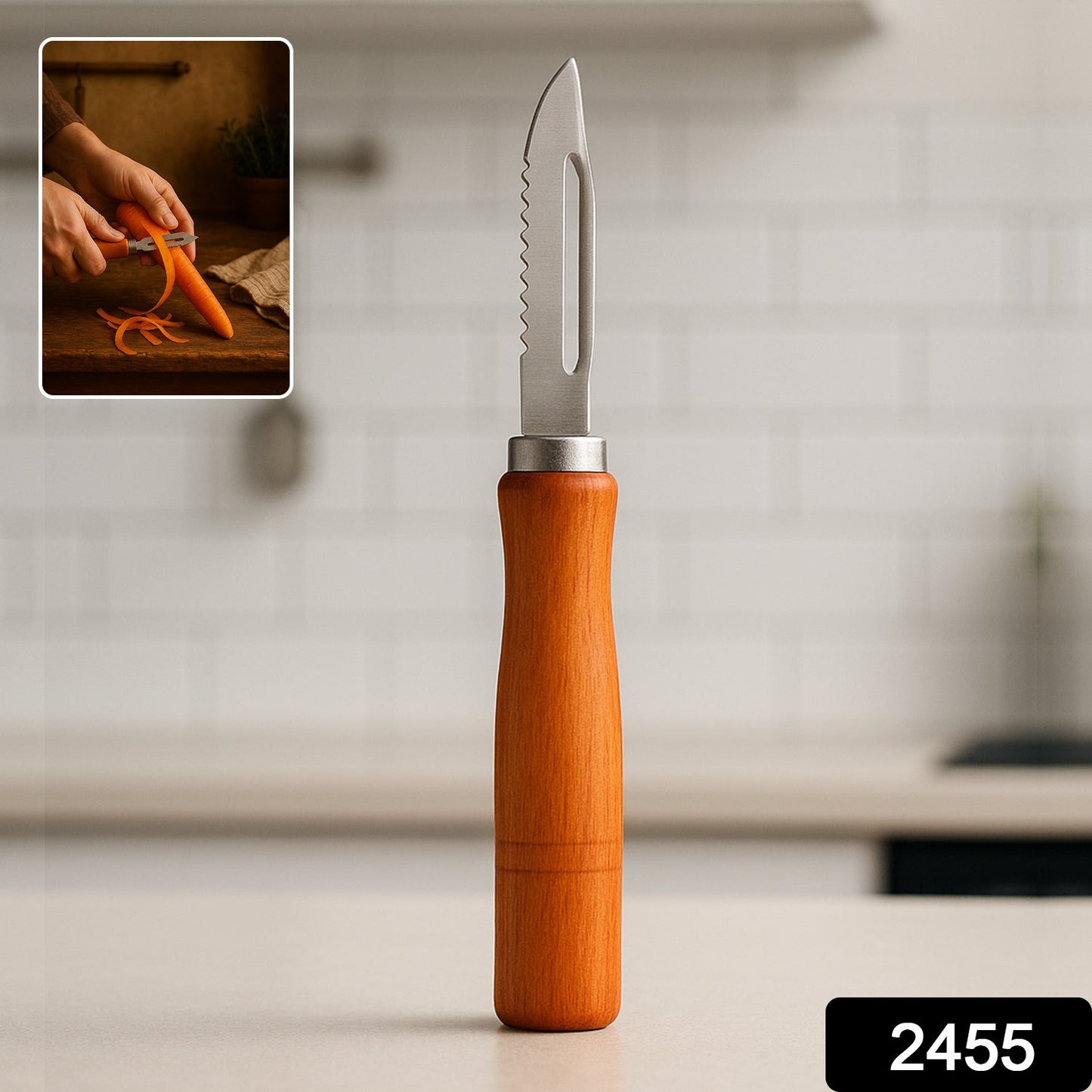 Wooden Handle and Stainless Steel Vegetable Peeler