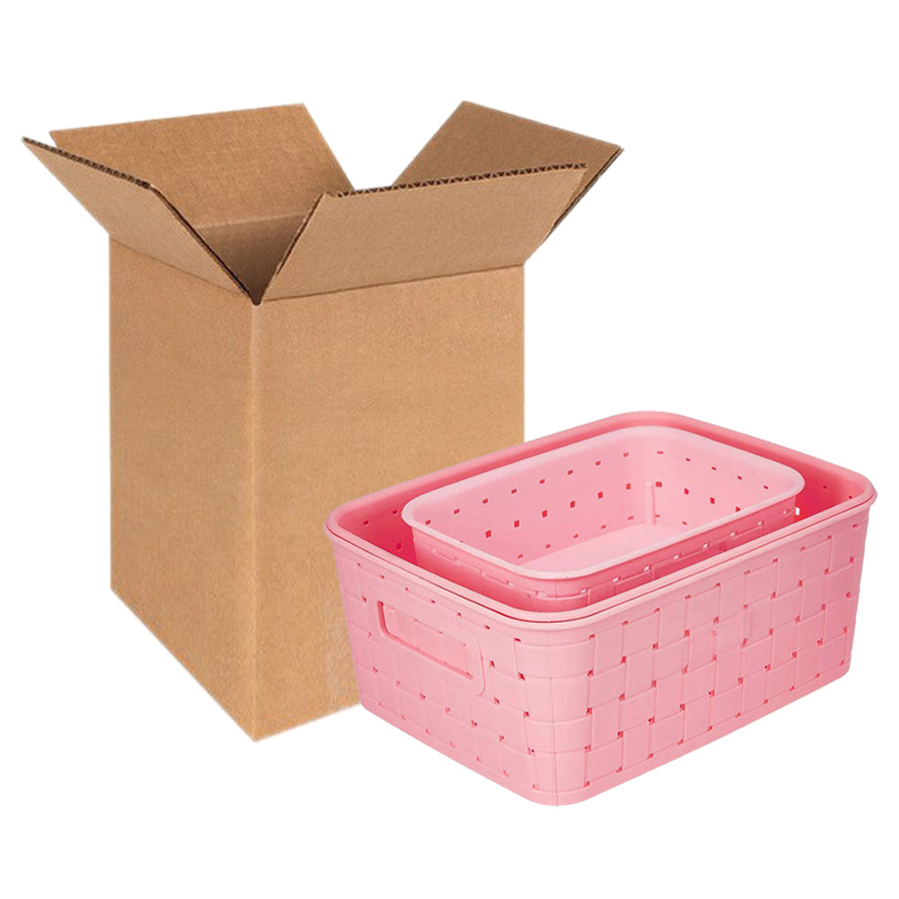 Set of 3 multipurpose storage baskets for organizing shelves and spaces.