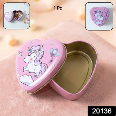 Heart Shaped Unicorn Printed Multipurpose Storage Box (1 Pc) - second image