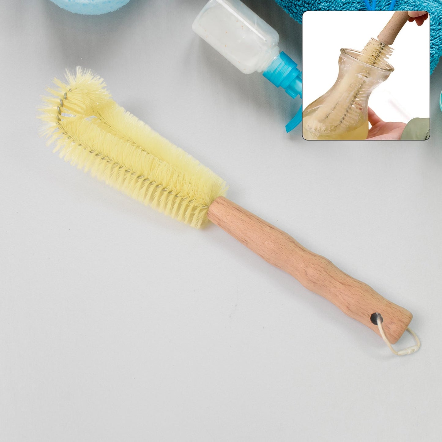 13 inch Bottle Brush, Bristle Brush with Wood Handle Home Improvement detail view 3