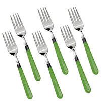 Comfortable grip stainless steel forks set of 6 for dining.