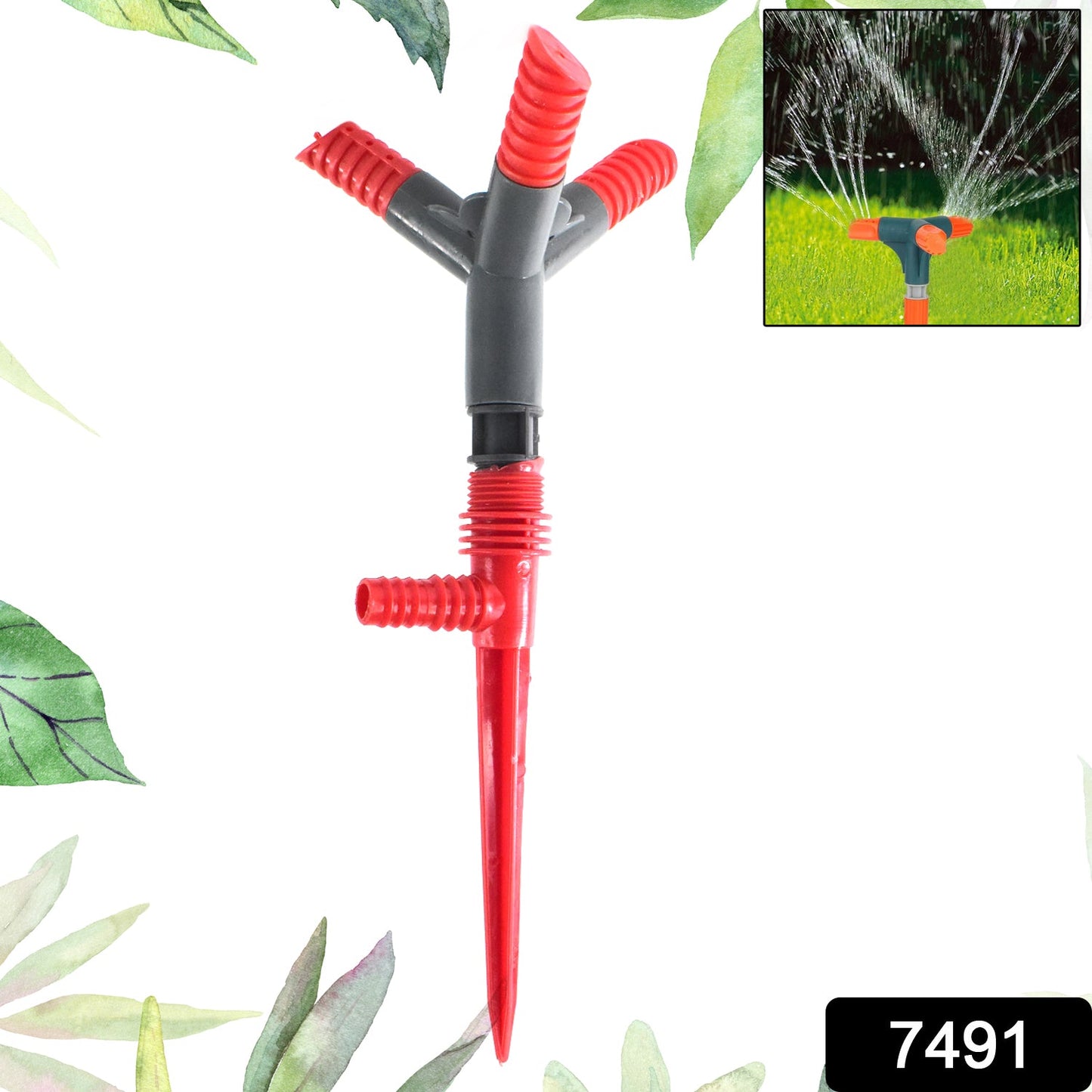 Efficient Rotating Garden Sprinkler – 3 Arm 360° Coverage |
