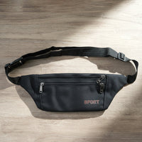 Classic Black Sports Waist Bag (1 Pc)