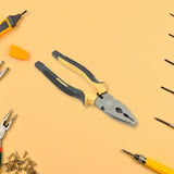 Combination plier with serrated jaws for reliable cutting