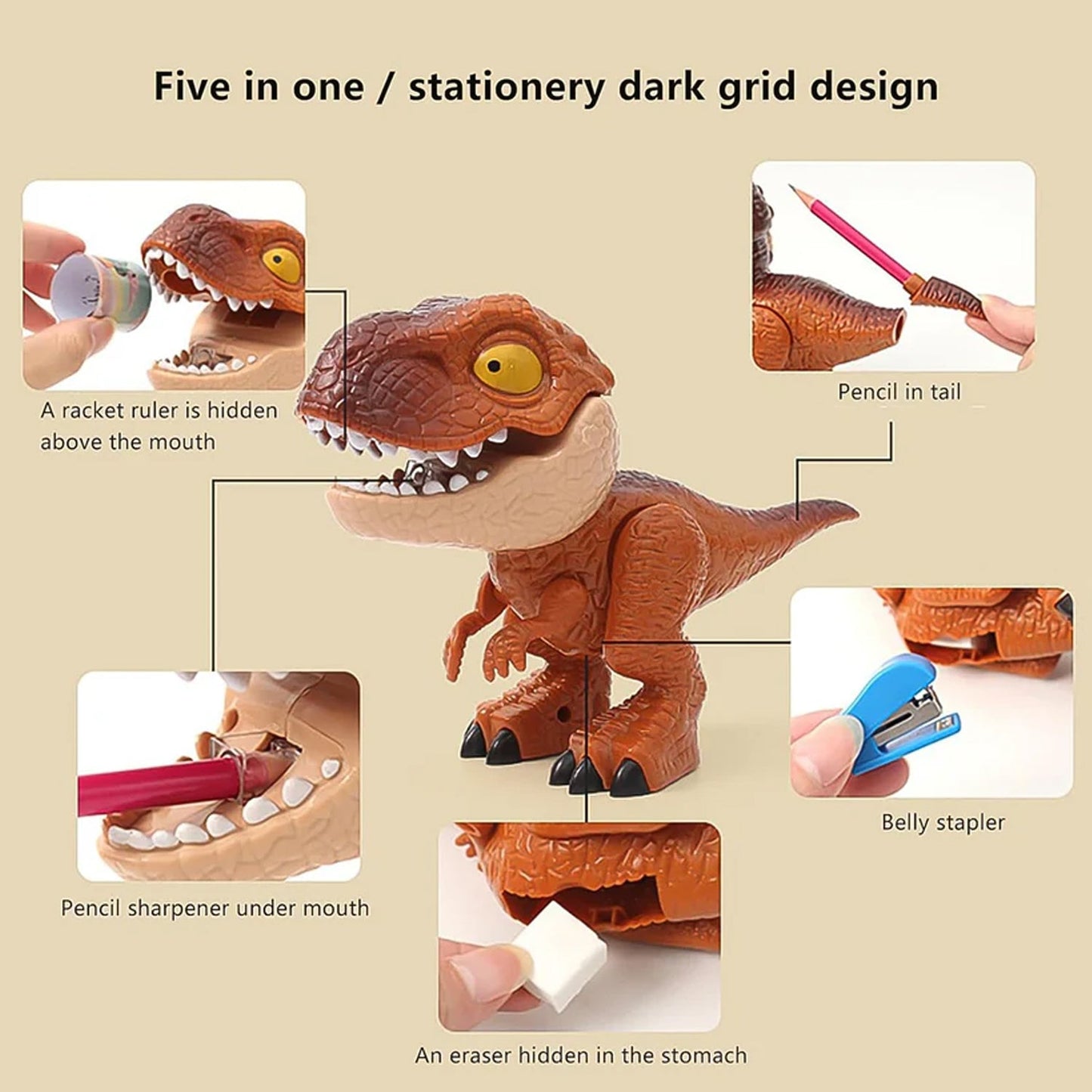 Portable Dinosaur Shaped Stationery Gift - Best Quality & Value