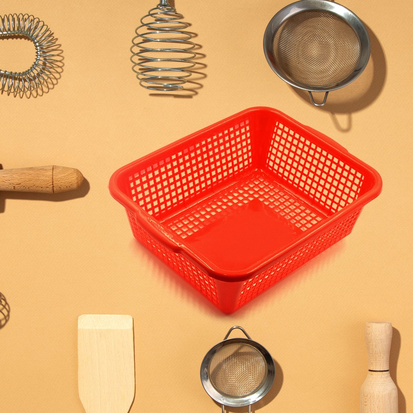 Set of 3 plastic dish racks, large size, for washing and draining kitchen items.