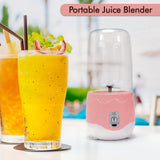 Compact handheld blender for fruits.