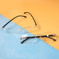 Portable Pack of 2 Rimless Reading Glasses Health - Premium Quality - Best Quality & Value